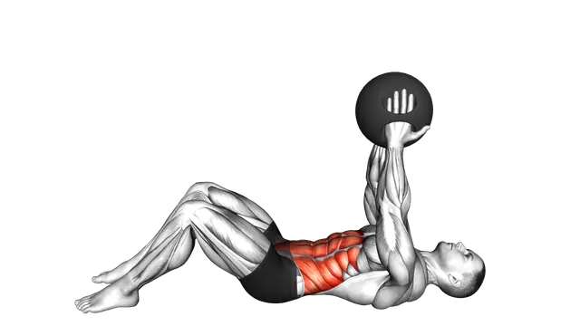 Crunch with Medicine Ball exercise demonstration