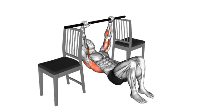 Inverted Row with Bent Knee between Chairs exercise demonstration