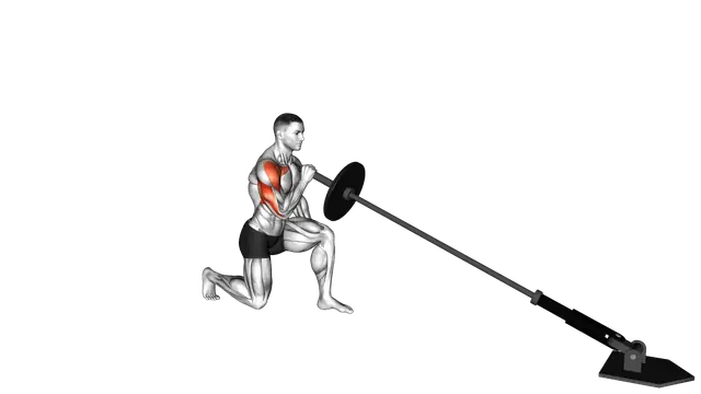 Landmine Kneeling One Arm Shoulder Press exercise demonstration