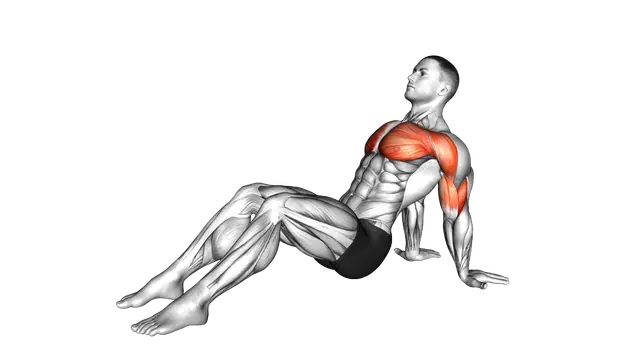 Seated Shoulder Flexor Depresor Retractor Stretch Bent Knee exercise demonstration