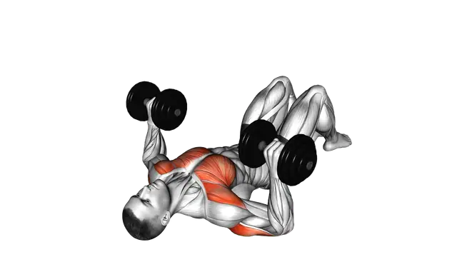 Dumbbell Lying on Floor Chest Press exercise demonstration