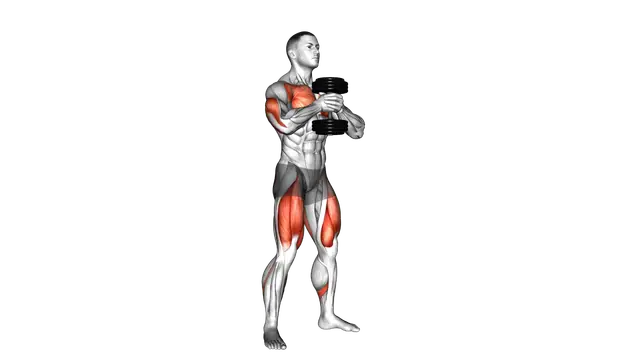 Dumbbell Press Squat exercise demonstration