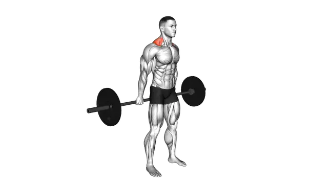 Barbell Behind The Back Shrug exercise demonstration