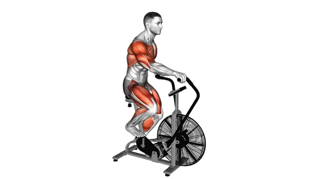 Assault Bike Run exercise demonstration
