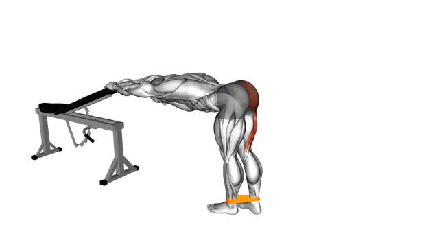 Resistance Band One Leg Kickback (Bent Position) exercise demonstration