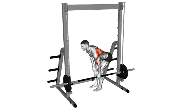 Smith Single Arm Bent Over Row exercise demonstration