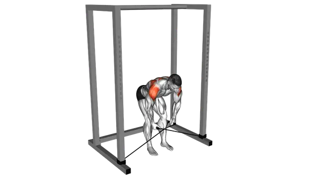 Band bent over rear lateral raise exercise demonstration