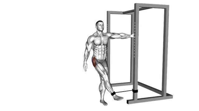 Band hip abduction exercise demonstration
