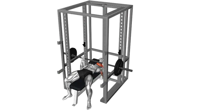 Barbell Bench Press with 1 board exercise demonstration