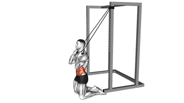 Band Kneeling Crunch exercise demonstration