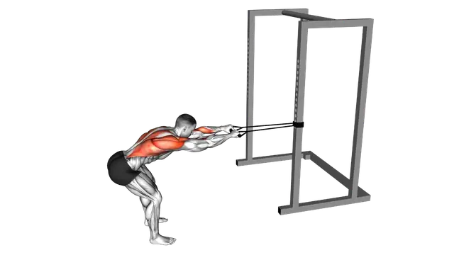 Band Bent Over Lat Pulldown exercise demonstration