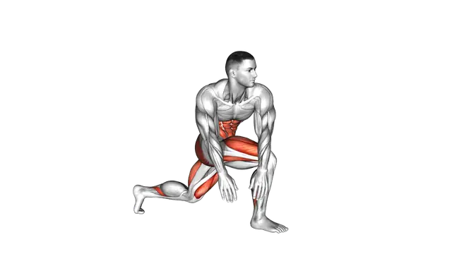 Crossover Kneeling Hip Flexor Stretch exercise demonstration