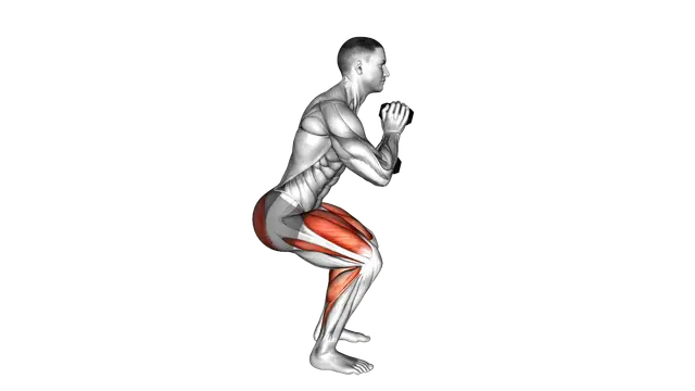 Dumbbell Squat Hold Calf Raise exercise demonstration