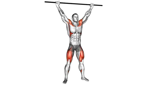 PVC Overhead Squat exercise demonstration