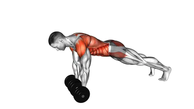 Dumbbell Front Plank Arm Raise exercise demonstration