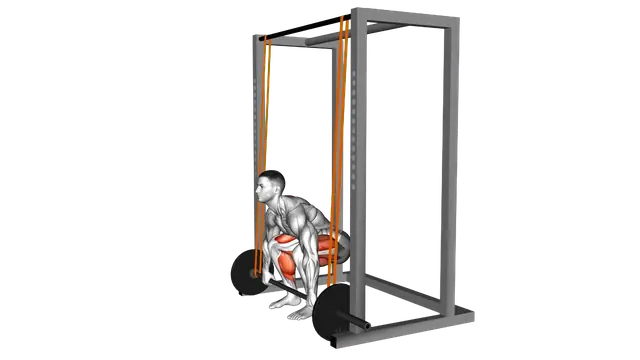 Barbell Band Assisted Deadlift exercise demonstration