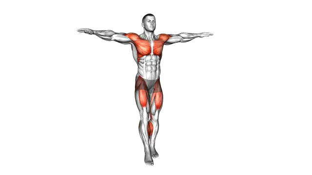 Alternate Front Kick in Place with Arm Circles exercise demonstration