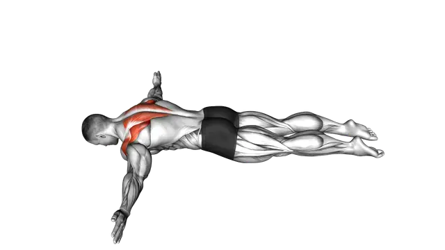 Lying Prone T exercise demonstration