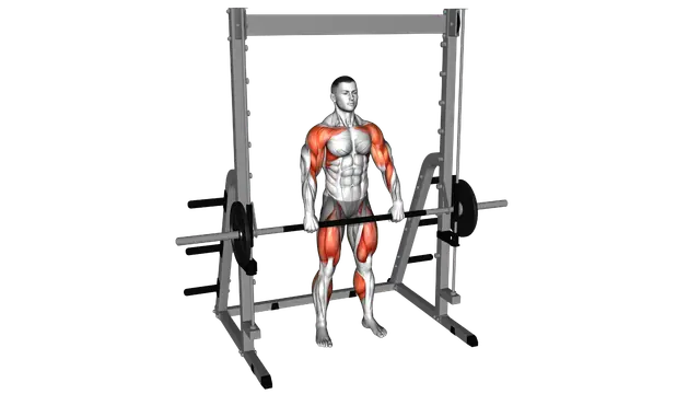 Smith Hang Clean exercise demonstration