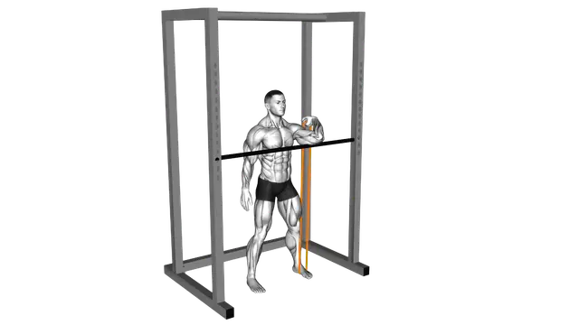 Resistance Band Assisted Front Rack Stretch exercise demonstration