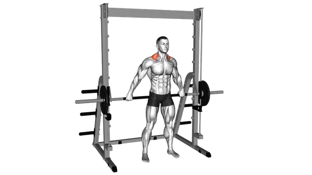 Smith Back Wide Shrug exercise demonstration