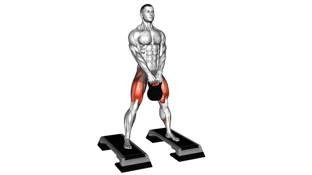 Kettlebell Sumo Squat off Stepbox exercise demonstration
