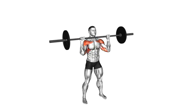 Barbell Standing Shoulders Press exercise demonstration