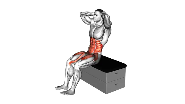 Sitting Air Twisting Crunch on a padded stool exercise demonstration