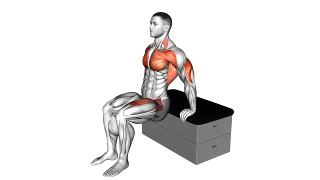Dip Leg Raise a padded stool Supported exercise demonstration