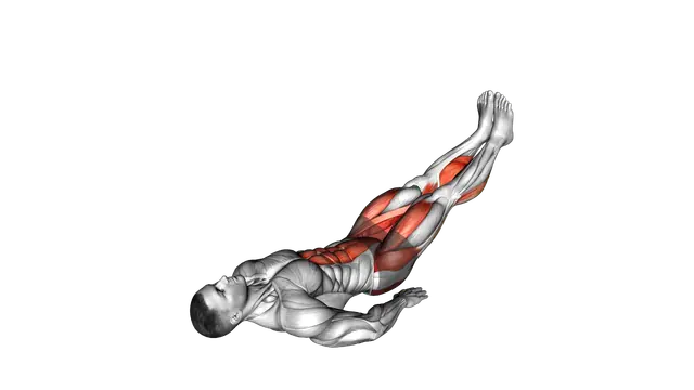 Lying Abduction Leg Raise on floor exercise demonstration
