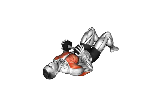 Dumbbell Squeeze Press on Floor exercise demonstration
