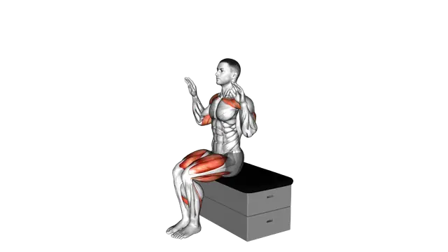 Sitting Incline Press StepOut on a padded stool exercise demonstration