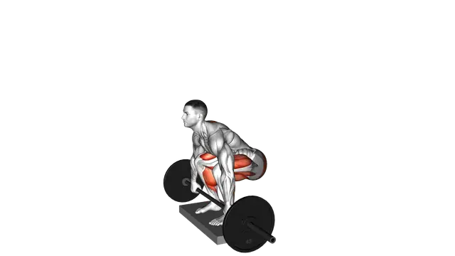 Barbell Deadlift from Deficit exercise demonstration