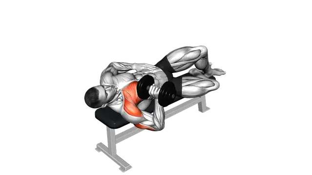 Dumbell One Arm Side Lying Bench Press exercise demonstration