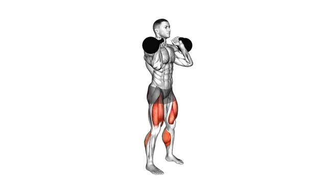 Kettlebell Calf Raise and Front Squat exercise demonstration