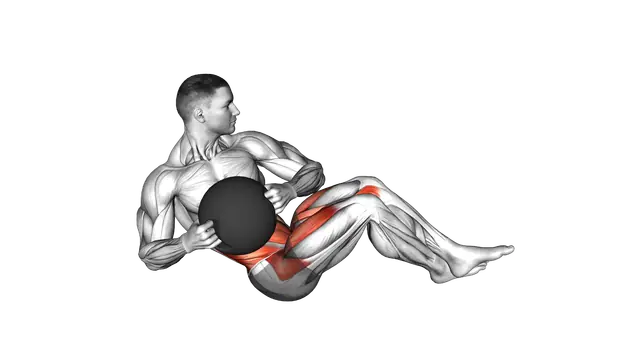 Medicine Ball Russian Twist (legs up) exercise demonstration