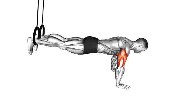 Ring Decline Push Up exercise demonstration