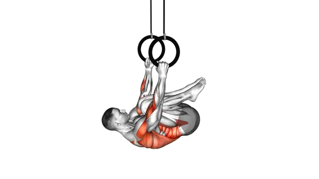 Ring Knee Tuck Row exercise demonstration