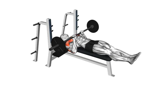 Barbell Close Grip Larsen Press exercise demonstration