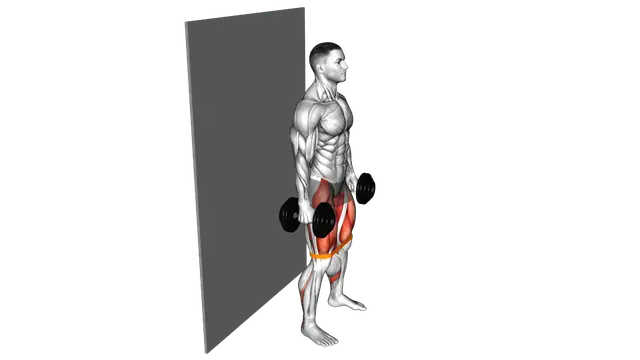 Dumbbell Banded Wall Sit exercise demonstration