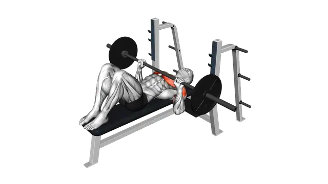 Barbell Feet Flat Bench Press exercise demonstration