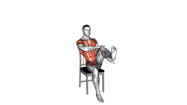 Circle Arms Knee Raises on Chair exercise demonstration