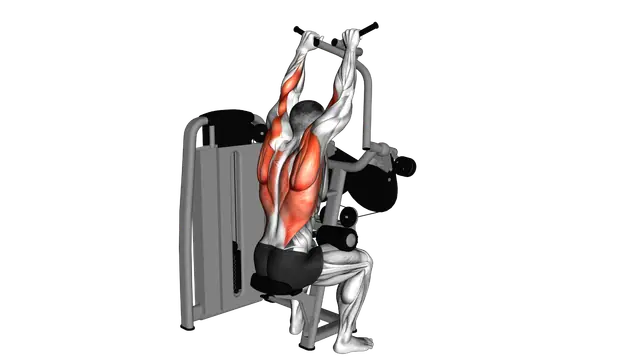 Lever Cross Lat Pulldown exercise demonstration