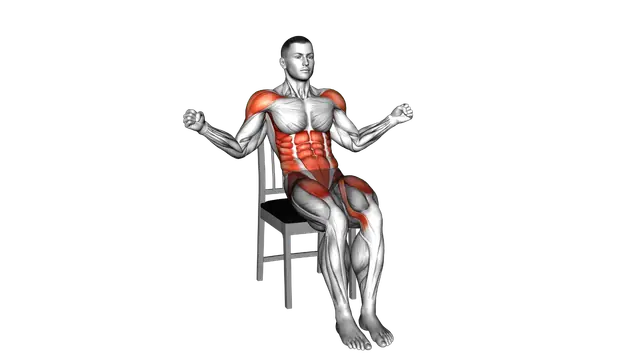 Sitting Jump Rope Knee Tuck on Chair exercise demonstration