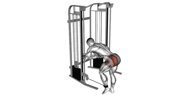 Cable Donkey Diagonal Kickback exercise demonstration