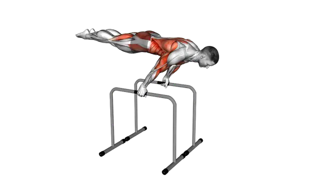 Planche Dip on Parallel Bars exercise demonstration