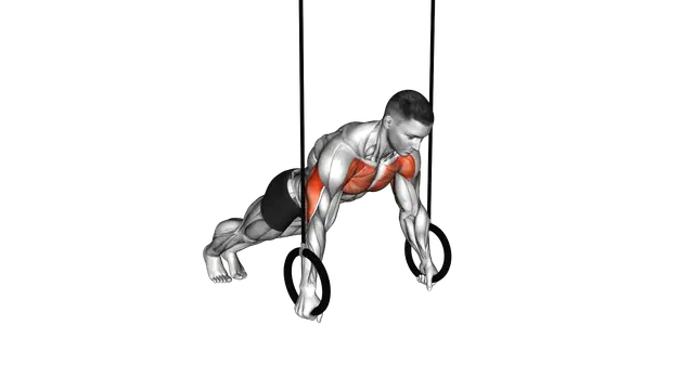 Ring Archer Push up exercise demonstration