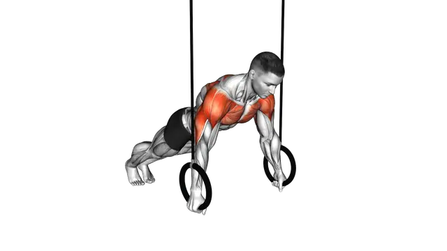 Ring Russian Push Up exercise demonstration