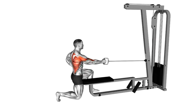 Cable Half Kneeling Single Arm Row exercise demonstration