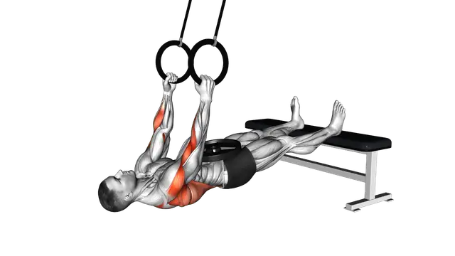 Ring Weighted Neutral Grip Inverted Row exercise demonstration